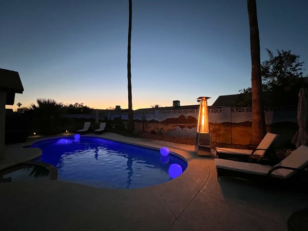 Outdoor Lounging and Pool Area
