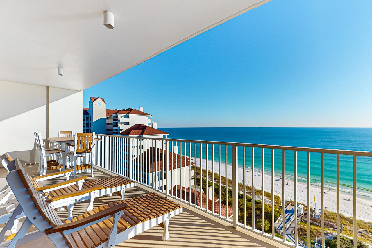 Poolside view of a vacation home
