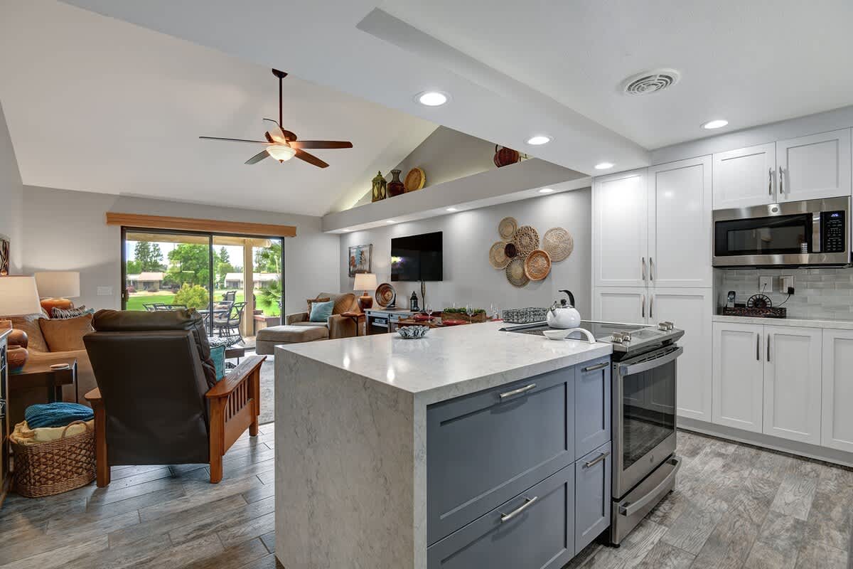 KITCHEN TO DINING AND LIVING SPACE