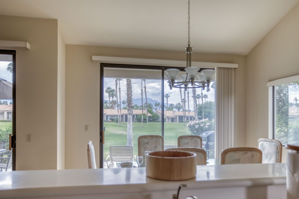 Kitchen overlooking patio