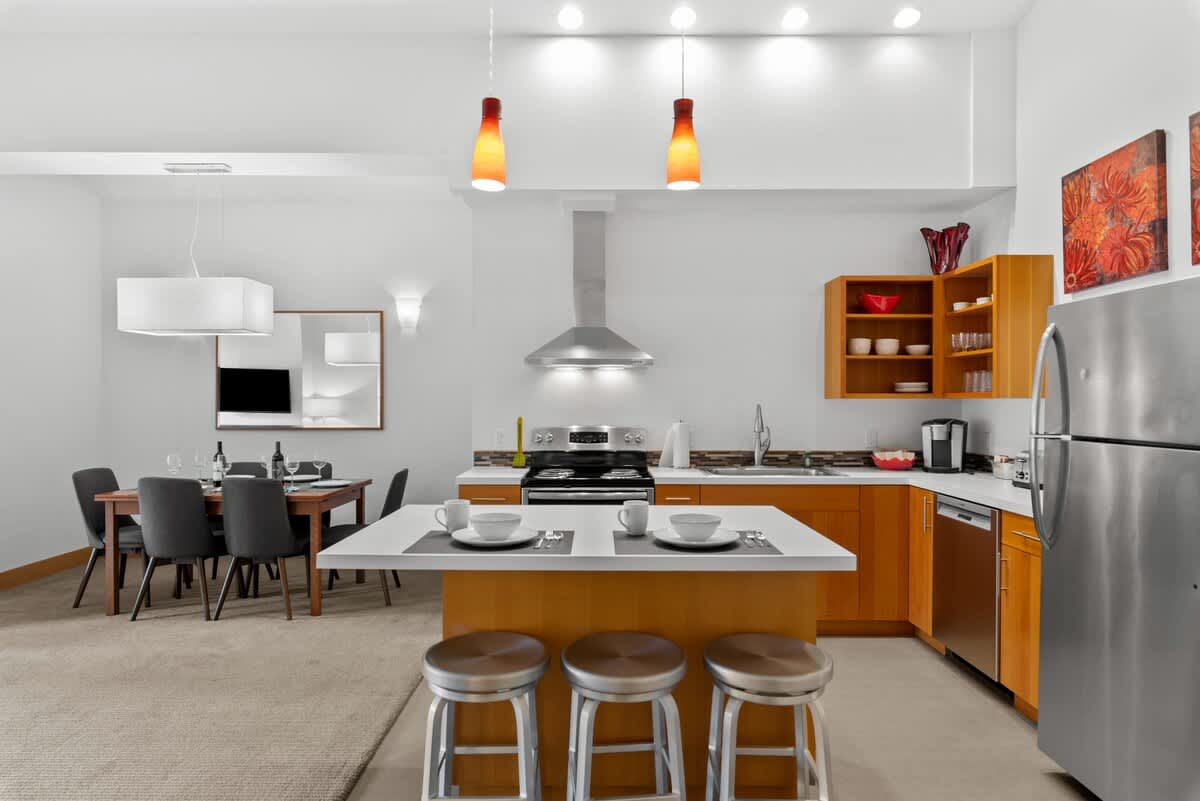 Kitchen with Bar Seating Area