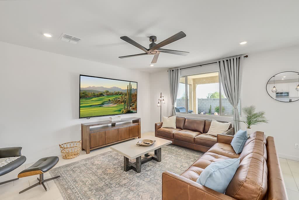 Living Room with 100" Smart TV