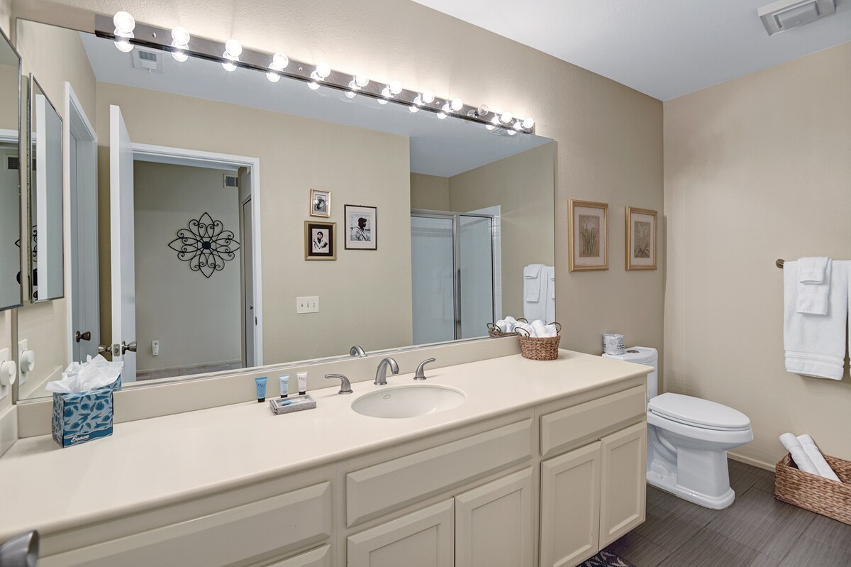 Refresh in your spacious bathroom with plush towels, abundant counter space, and thoughtful touches waiting just for you.